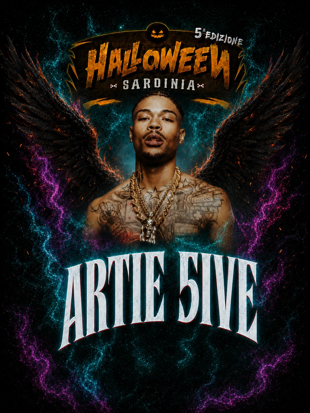 Grafica ufficiale Artie 5ive per Halloween Sardinia Festival 2026