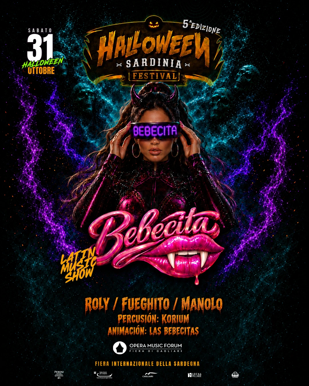 BEBECITA LATIN MUSIC SHOW — sabato 31 ottobre 2026, Halloween Sardinia Festival